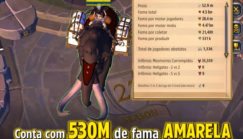 Conta Albion Online 4,5B De Fama+530M De Fama Amarela+Mamute