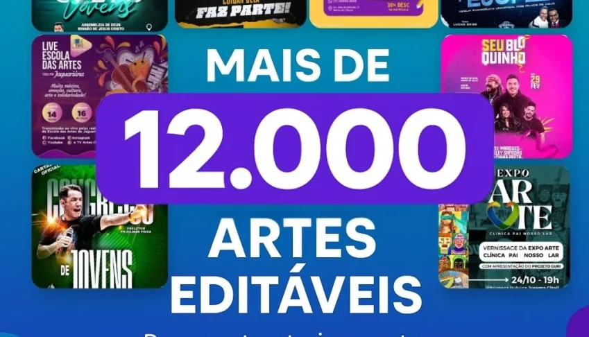 Pack com +12.000 Templates Editáveis no Canva