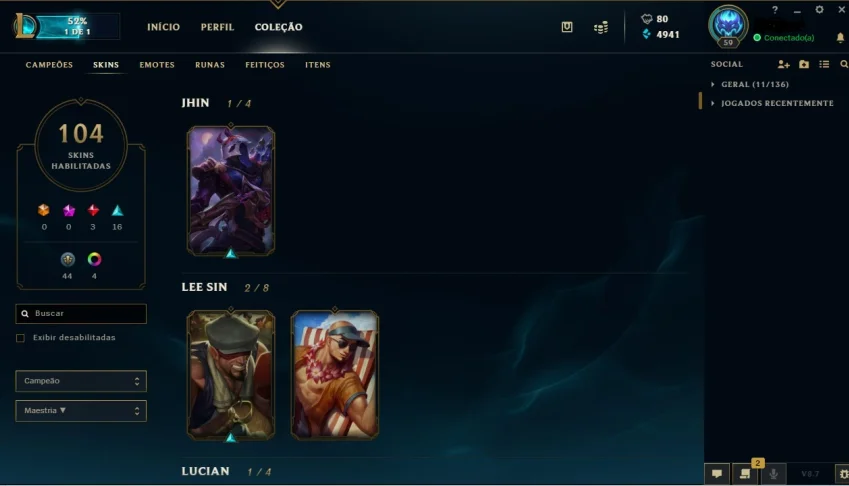 conta league of legends