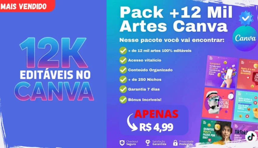 🟢Canva Pack Completo Com + De 12 Mil Artes Editáveis+ Bonus