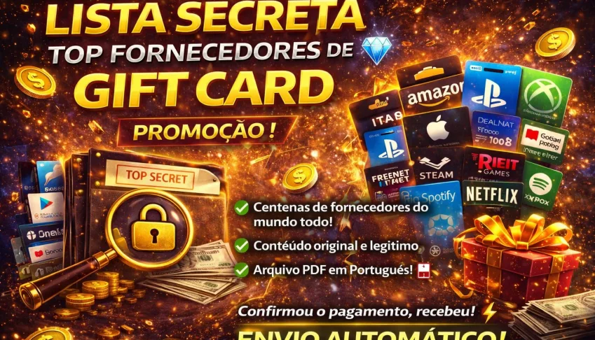 [2026] Lista Secreta Top Fornecedores De Gift Card 