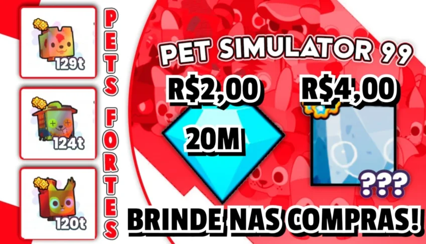 PET SIMULATOR 99 (PS99) 100M = R$10.00 HUGES A 4.00"!