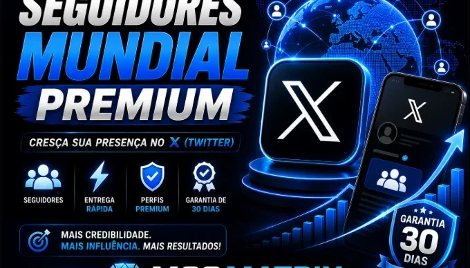 Seguidores Mundiais Premium para Twitter (X) Garantia 30D