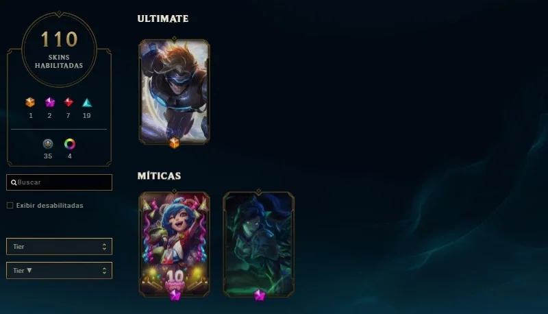 League of Legends + Ladra de alms + 110 skins +Full Campeões