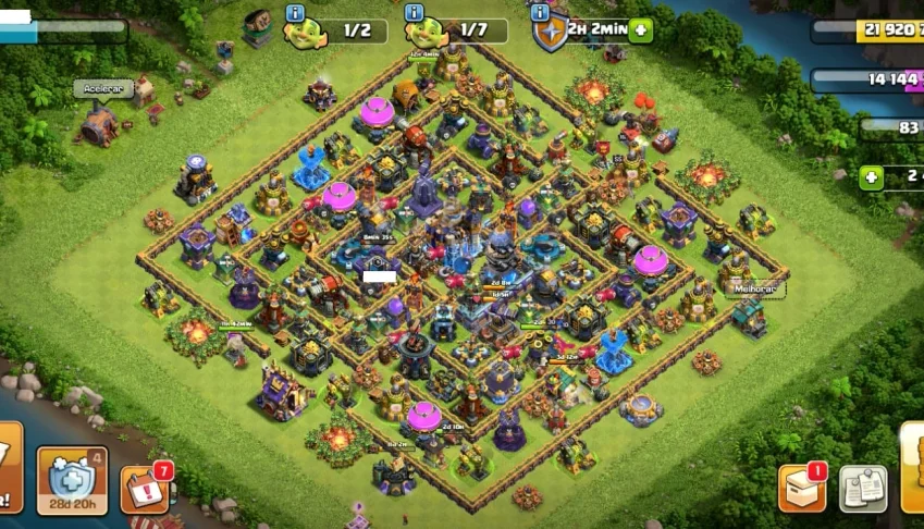 Clash Of Clans Cv 18 Com 6 Construtores Da Pra Mudar De Nome
