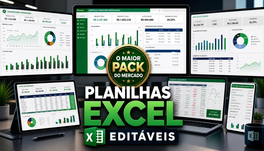 25.500 Planilhas Excell Editavel, o Maior Pack do Mercado