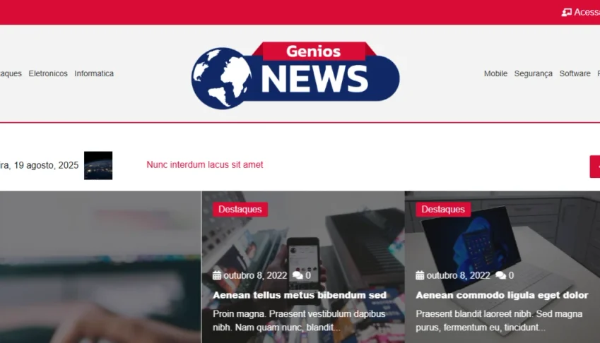 📰 Script Pronto de Site de Notícias em WordPress 2025🚀