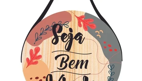 Placas Decorativas Seja Bem-vindo em MDF