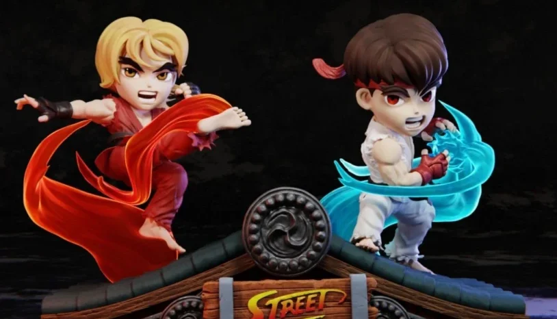 Street fighter Ryu Ken Chibi Diorama stl 3d