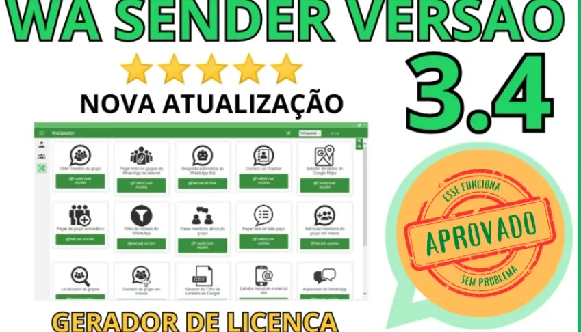 Wa Sender Versão 3.4 + Gerador de Licença - Ultima Versão