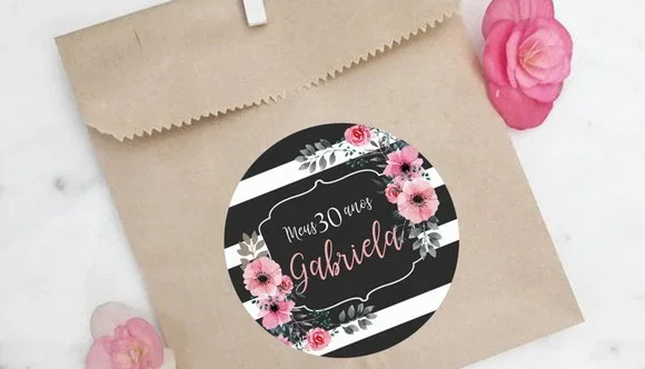 Adesivos Redondos Personalizados 4cm — 100 Unidades