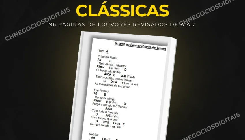 Super Coletânea 170 Cifras Gospel Clássicas Violão e Teclado