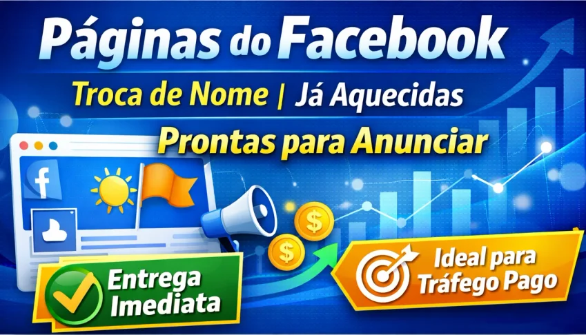 Páginas do Facebook-Troca de Nome| Já Aquecidas|Para ads