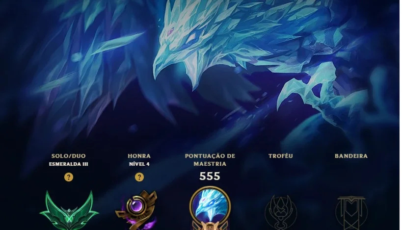 Conta De Lol Esmeralda 3 - Todos Os Campeões E 39 Skins