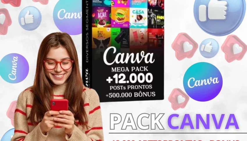 Pack Premium: 12K Templates Editáveis no Canva + Bônus