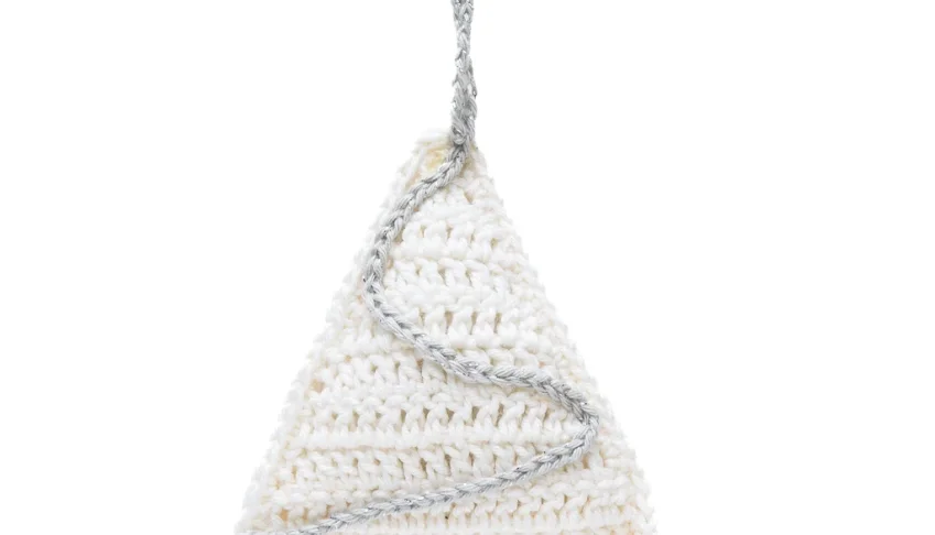 Enfeite Arvore de Natal Off White em Amigurumi