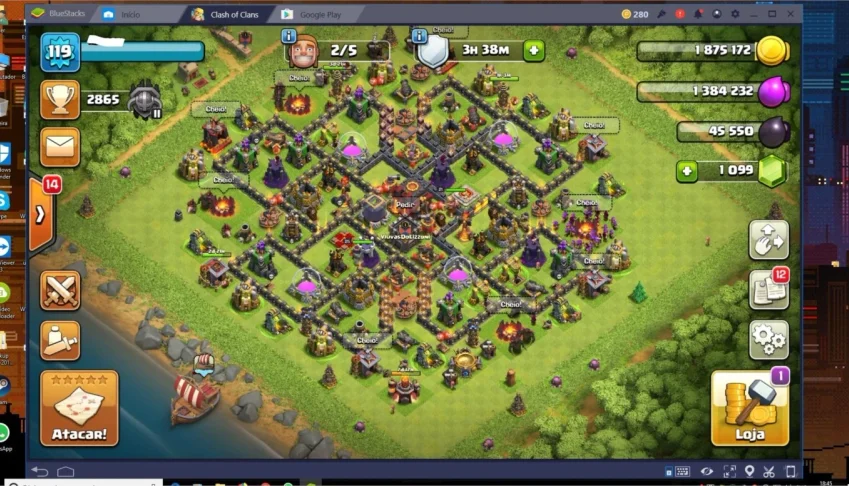 Conta de Clash of clans cv10 quase full