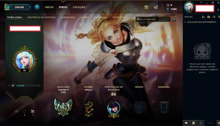 Conta Platina 5 com MMR Alto
