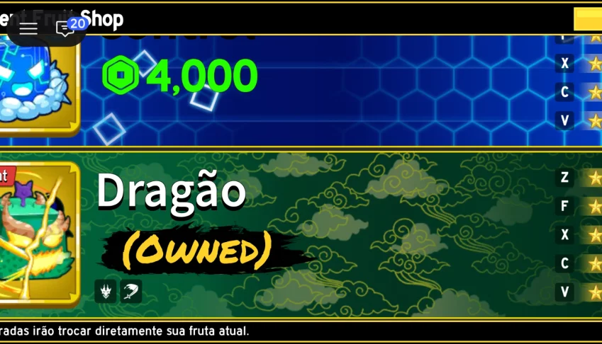 Conta blox fruit rara p prr leia descrição