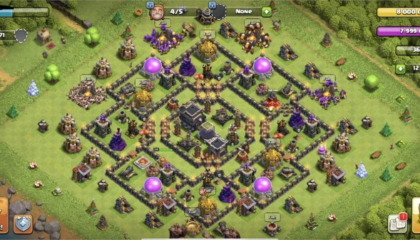 Clash of Clans Full CV9  5 construtores com 12766 gemas