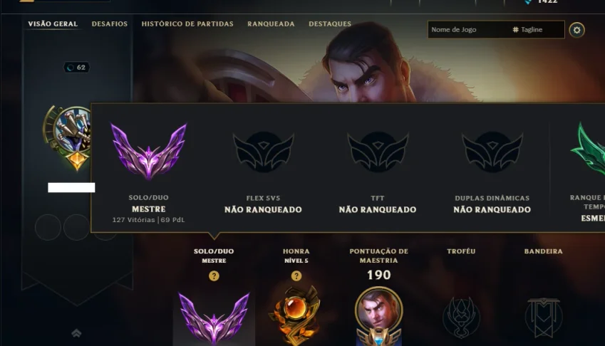 Mestre com 65 Champs e 12 Skins