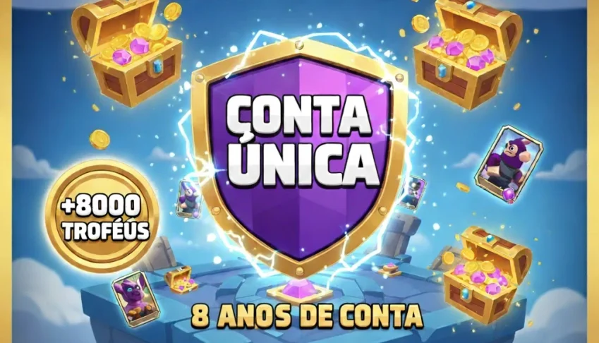 Conta Clash Royale + 8 Anos De Conta + 8000+ Troféus