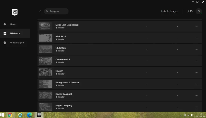 Conta Epic Games com vários jogos