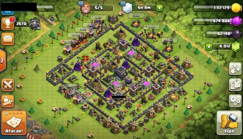clash of clans Cv 9 6k em gemas.