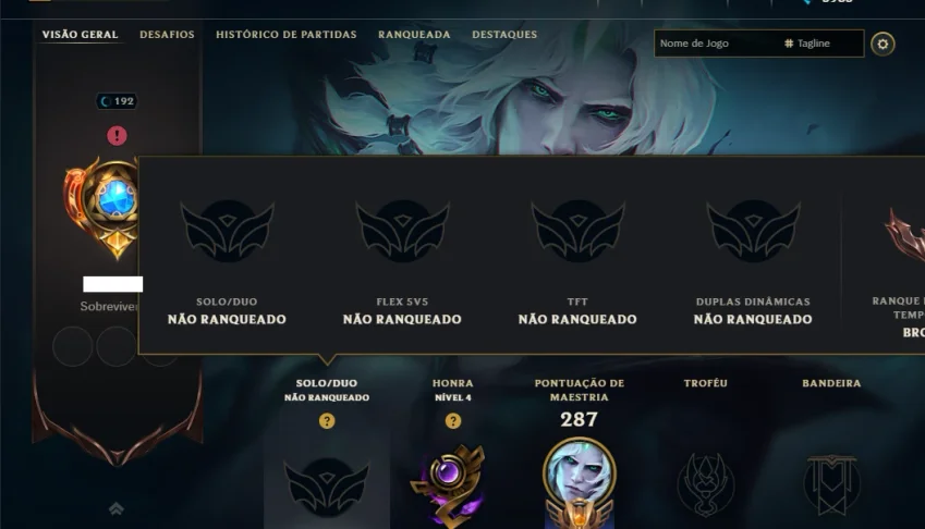 Unranked com 140 Champs e 59 Skins ( MID / ADC / JG )