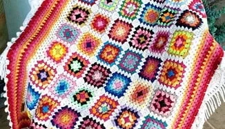 Manta de Crochê Multicolorida Gabi