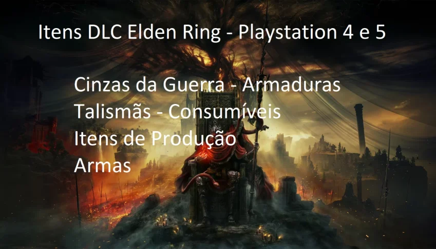 Itens DLC Elden Ring Playstation 4 e 5