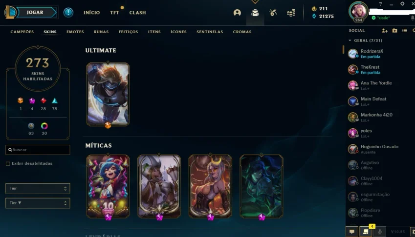 Vendo conta League of Legends