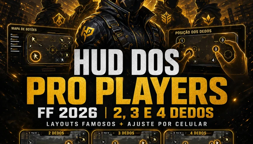 HUD dos Pro Players FF 2026 | 2, 3 e 4 Dedos