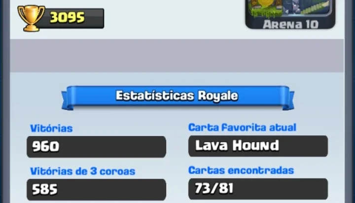 Conta nível 10 Clash Royale / Arena 10