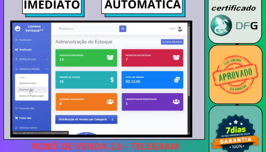 Robo De Vendas No Telegram Com Painel Em Php + Site
