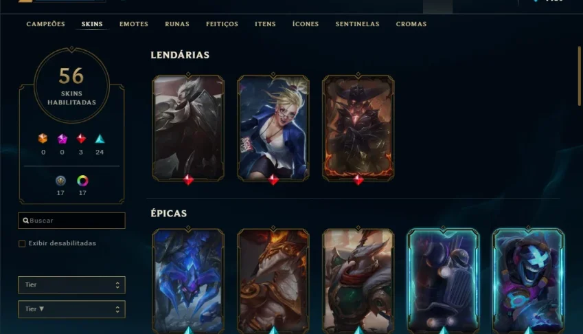 CONTA LOL OURO lV MAIN SUPORTE