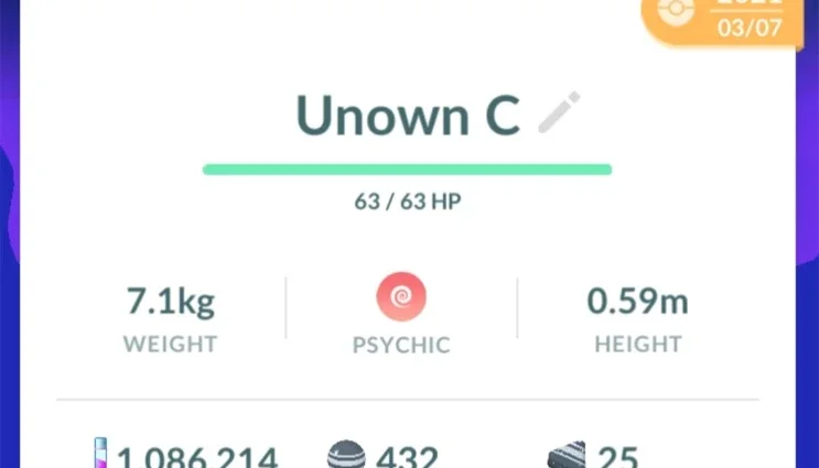 UNOWN Letra C - Vários Disponíveis - (Leia a Descrição)