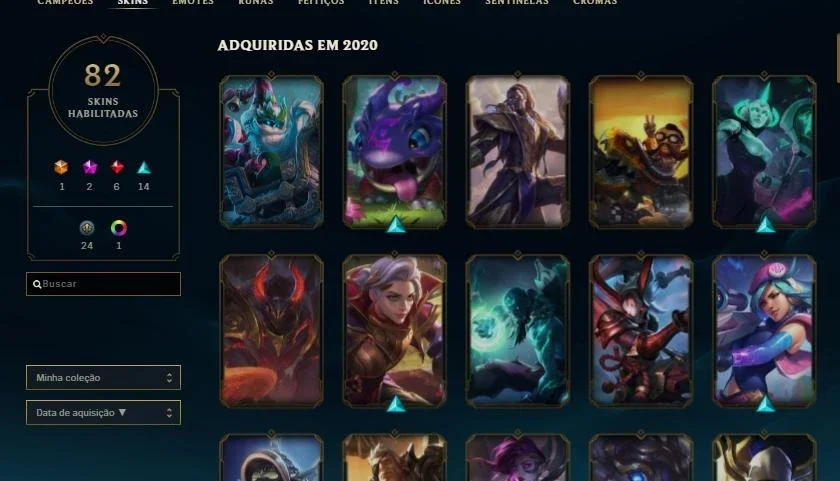 Conta LoL + 80 skins 152 champs unranked