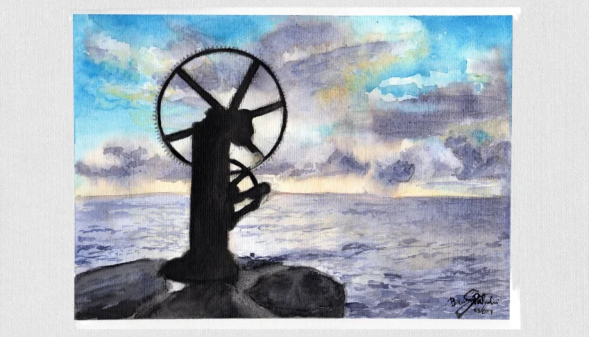 Aquarela Original Solar do Unhão A4 - Sem Moldura