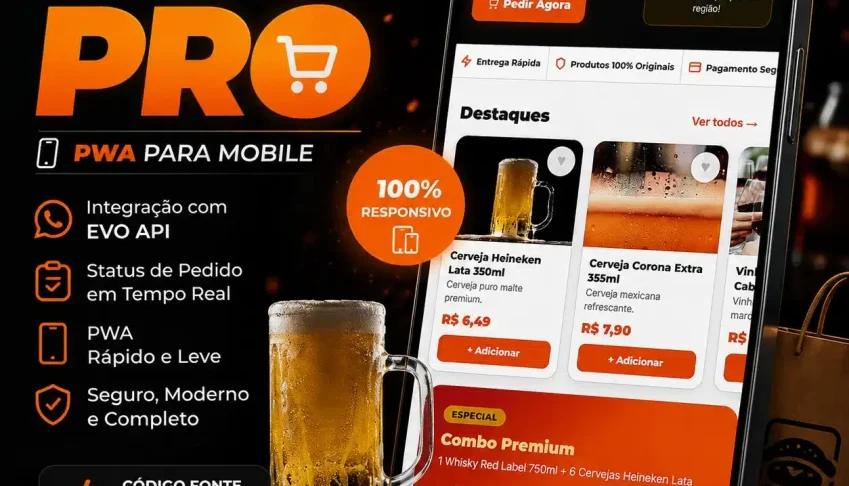 Loja Pro PWA – Delivery White Label com EVO API e Código