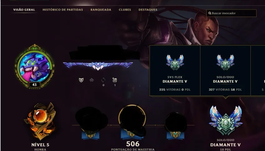 Conta League of Legends , Diamante 5 (solo/duo e flex)