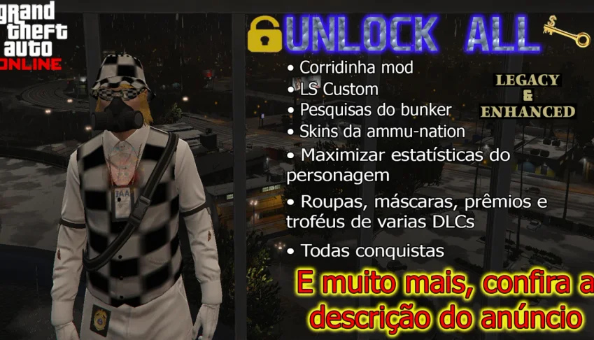 UNLOCK ALL + NÍVEL 120 p LEGACY E ENHANCED | GTA Online [PC]
