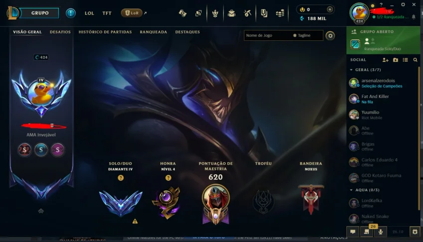 Conta Lol D4