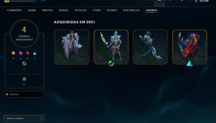 conta league of legends 800 reais em skins BARATO