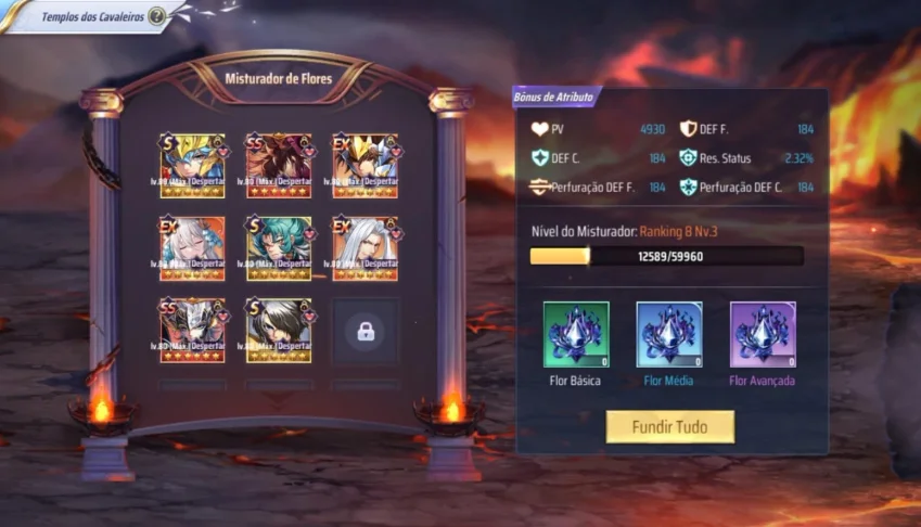 Contas mixer 8 level 70 saint Seiya com 700 gemas no A118