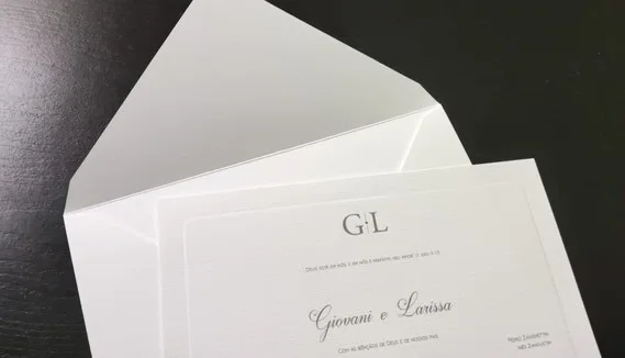 Convite de Casamento Minimalista Linho