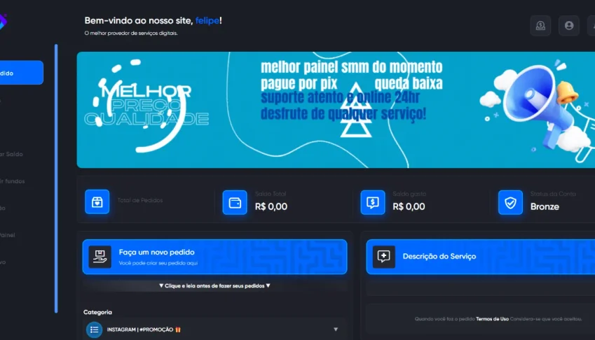 Script Painel Smm Azul Perfeita - Com Pix Automático