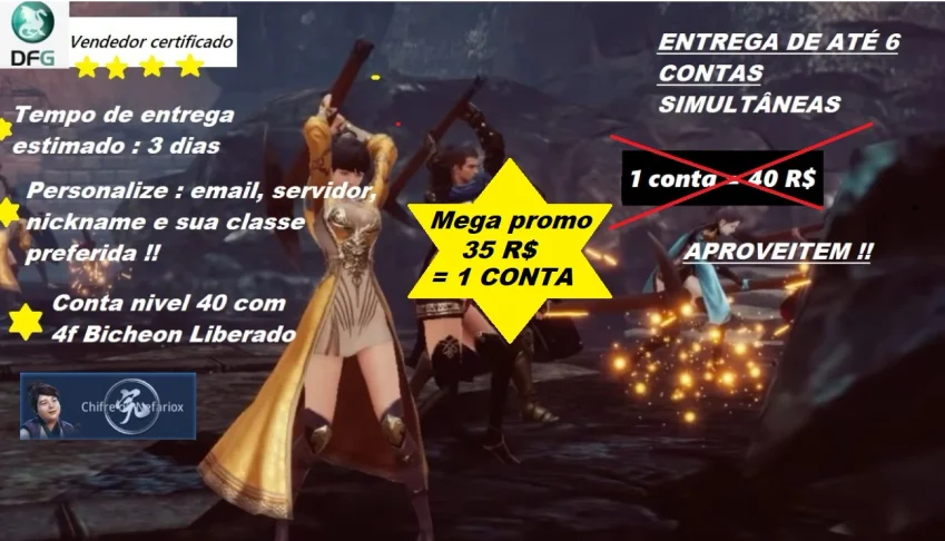 CHAR MIR4 LEVEL 40 PRONTINHA PRA MINERAR