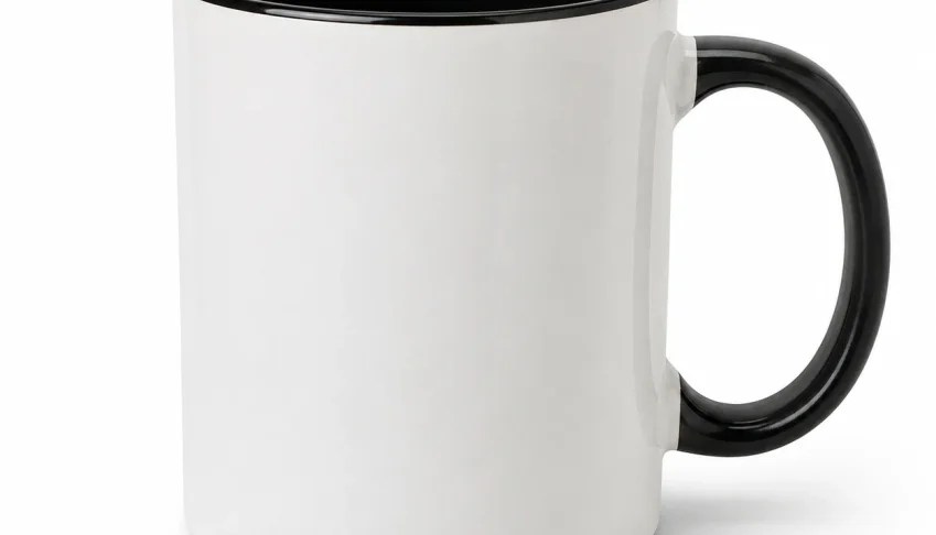Caneca de Cerâmica com Interior e Alça Coloridos