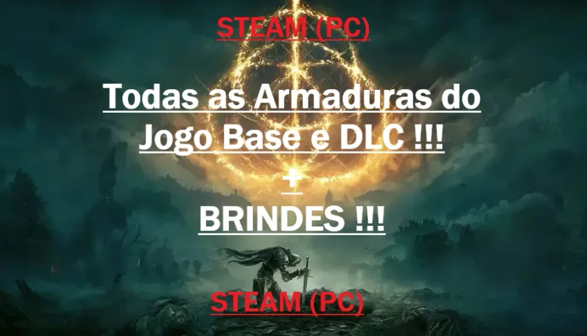 Elden Ring - Todas Armaduras Jogo Base e DLC - Steam PC
